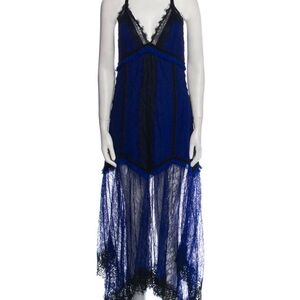 Alice + Olivia Royal Blue and Black Lace Dress